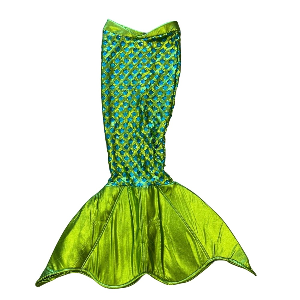 Roma S Metallic Sequin Green Blue Mermaid Tail Skirt Scale Womens Costume Small
